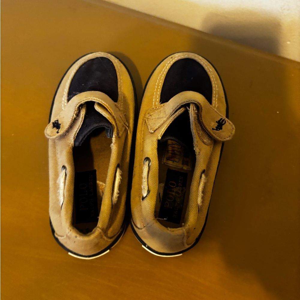 Ralph Lauren Kids Tan and Navy Shoes 7 1/2 - Picture 3 of 7